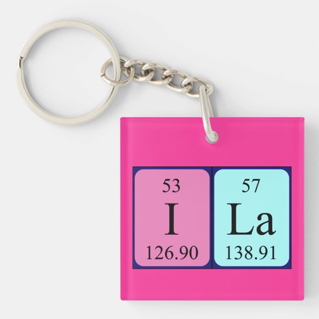 Ila periodic table name keyring (Front)
