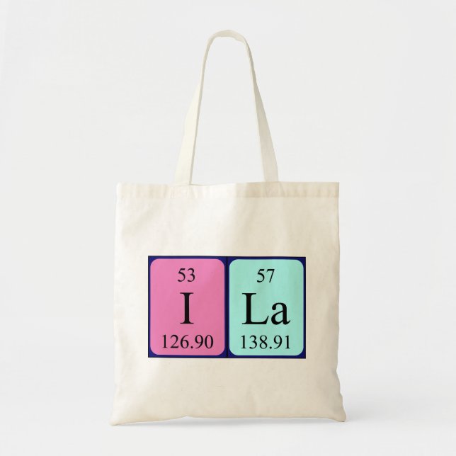 Ila periodic table name tote bag (Front)