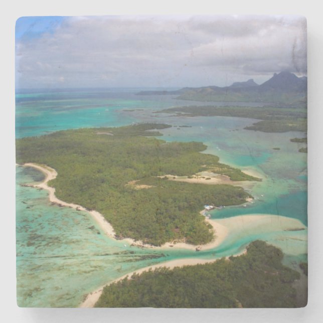 Ile Aux Cerfs, Mauritius Stone Coaster (Front)