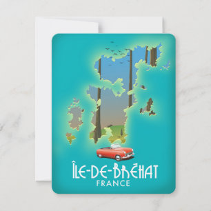 Île-de-Bréhat, france vintage style travel poster
