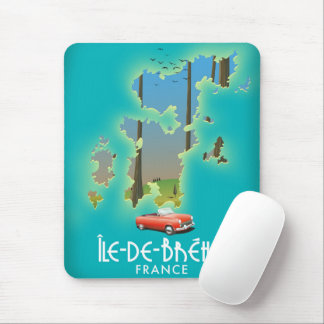 Île-de-Bréhat, france vintage style travel poster Mouse Mat