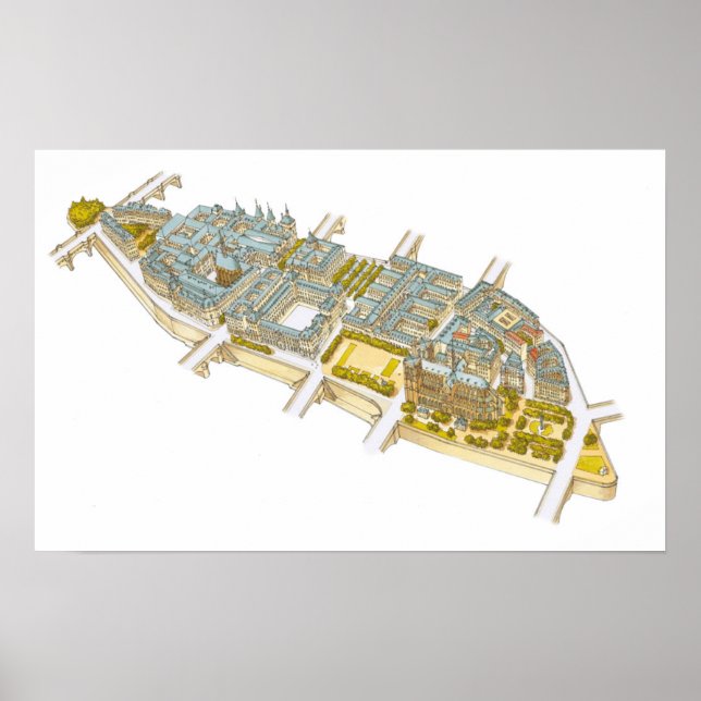 Ile-de-la-Cite. Paris France Poster (Front)