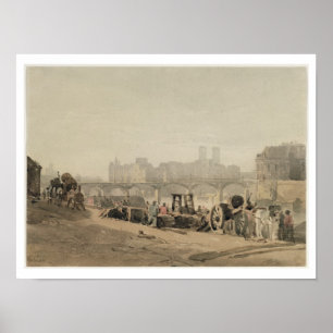 Ile de la Cite, Paris, (w/c on wove paper) Poster