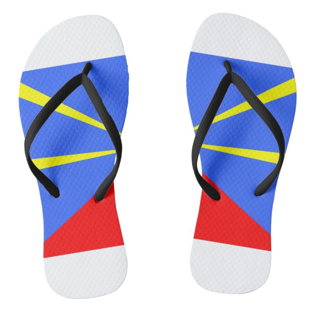 Ile de la Réunion Drapeau 974 Flip Flops (Footbed)