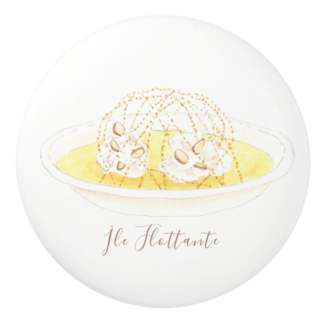 Île Flottante watercolor Ceramic Knob (Front)