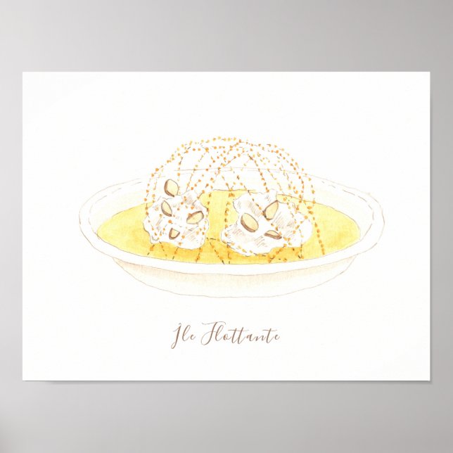 Île Flottante watercolor Poster (Front)