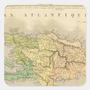 Ile St. Domingue or Haiti Square Sticker