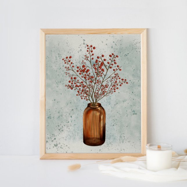 Ilex Berries in A Vase Poster (Creator Uploaded)