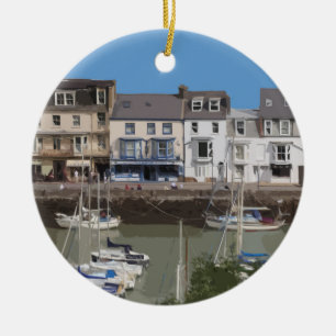 Ilfracombe harbour Devon UK Ceramic Tree Decoration