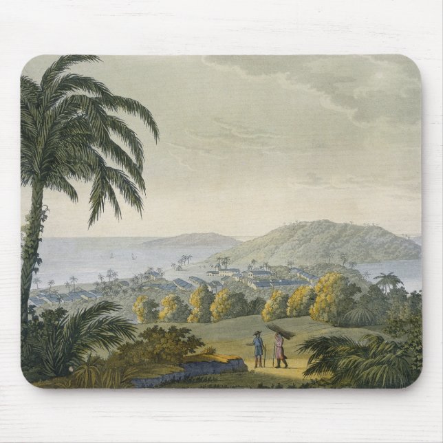 Ilheus (colour engraving) mouse mat (Front)