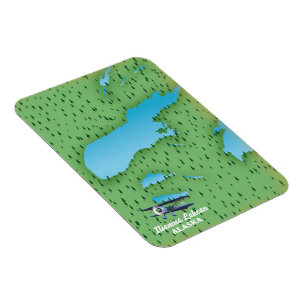 Iliamna Lake Alaska map Magnet
