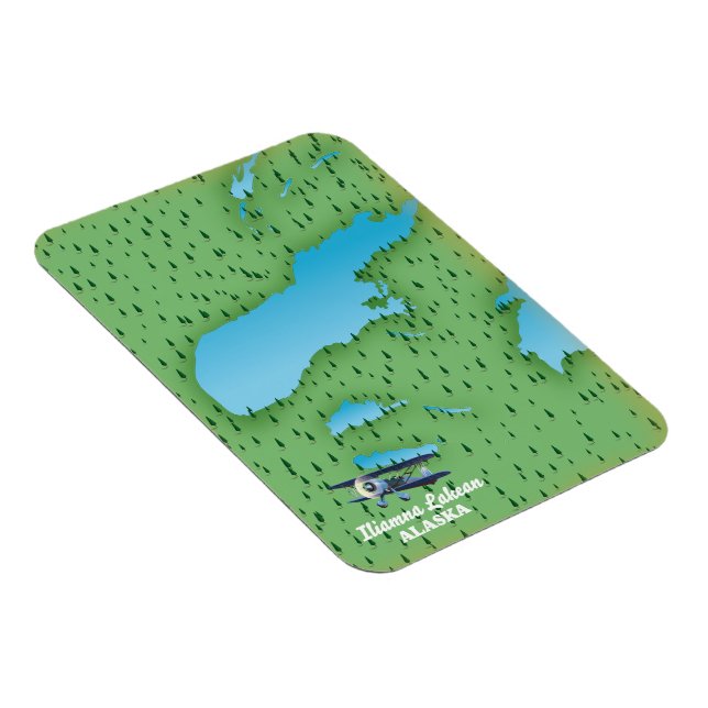 Iliamna Lake Alaska map Magnet (Right Side)