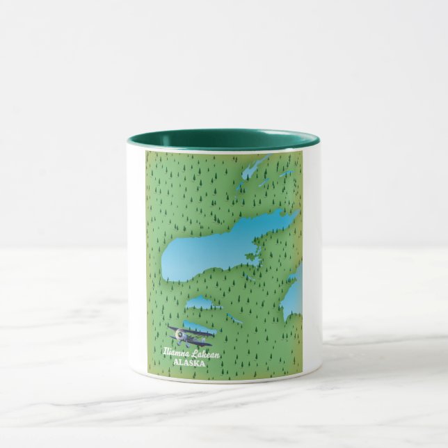 Iliamna Lake Alaska map Mug (Center)