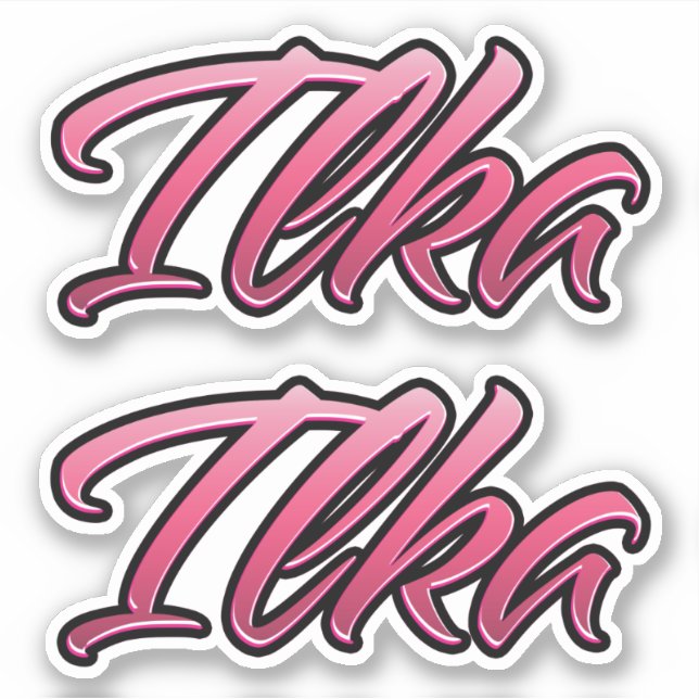 Ilka faded pink stickers sticker set (Front)