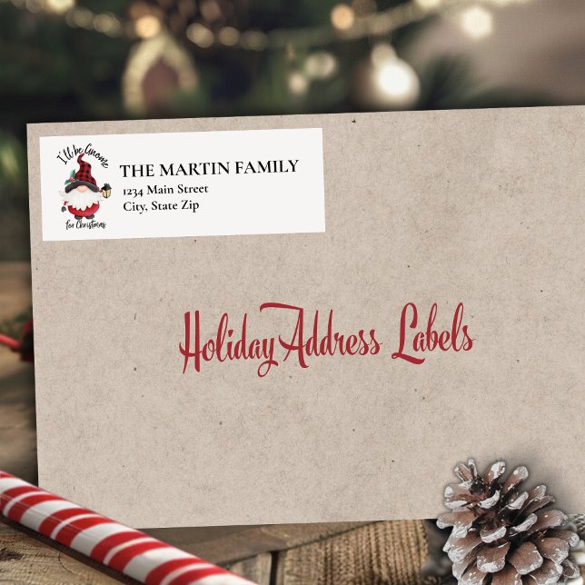 I'll Be Gnome for Christmas Cute Holiday (I'll Be Gnome for Christmas Cute Holiday Label)