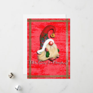 I'll Be Gnome for Christmas Flat Holiday Card 