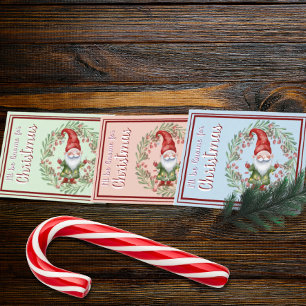 I'll be Gnome for Christmas Watercolor Card
