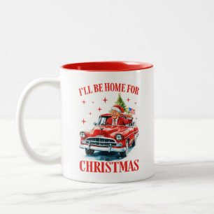 I'll Be Home for Christmas Funny Trump Two-Tone Coffee Mug