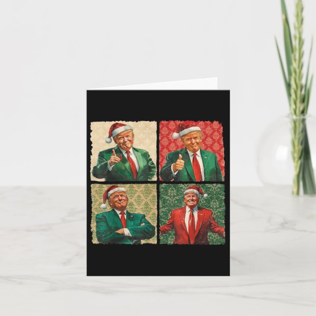I'll Be Home For Christmas Funny Trump Xmas Santa  Card (Front)