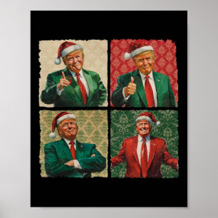 I'll Be Home For Christmas Funny Trump Xmas Santa Poster
