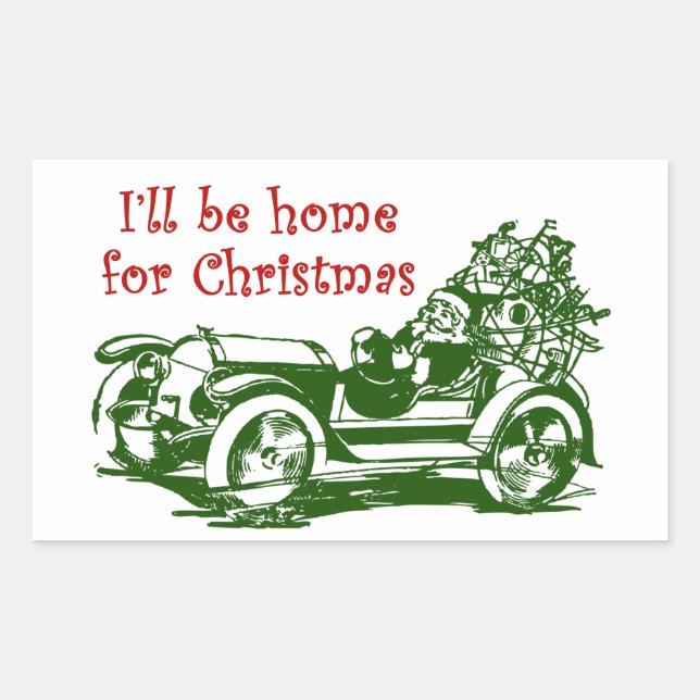 I'll Be Home For Christmas Rectangular Sticker (Front)