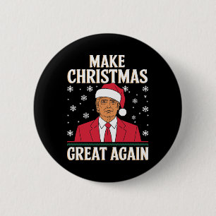 I'll Be Home For Christmas Santa Trump Xmas Funny 6 Cm Round Badge