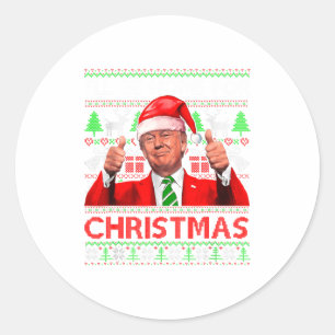 Ill Be Home For Christmas Santa Trump Xmas Pajama Classic Round Sticker
