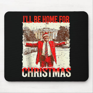 Ill Be Home For Christmas Santa Vintage Funny Humo Mouse Mat
