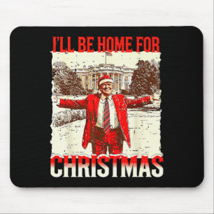 Ill Be Home For Christmas Santa Vintage Funny Humo Mouse Mat
