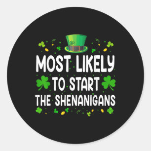 Ill Be Home For Shenanigans Trump Funny St Classic Round Sticker