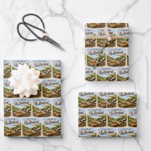 I'll Be in The Backyard Funny Bourbon Cigar Lover Wrapping Paper Sheet