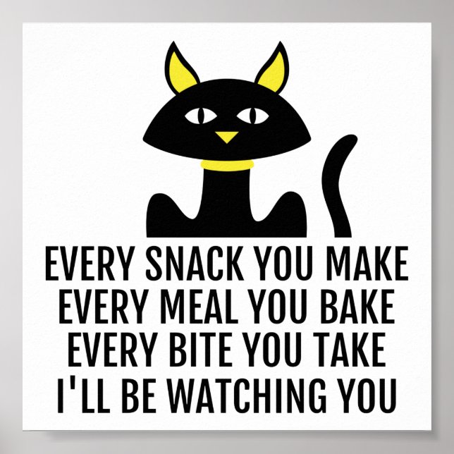 I'll Be Watching You Cute Cat Pun Poster (Front)