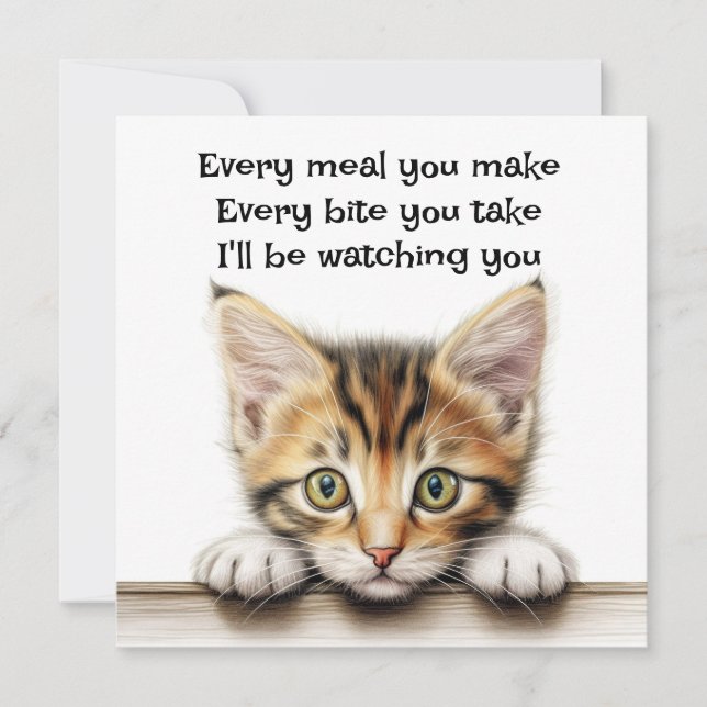 I'll be Watching You Funny Cat card (Front)