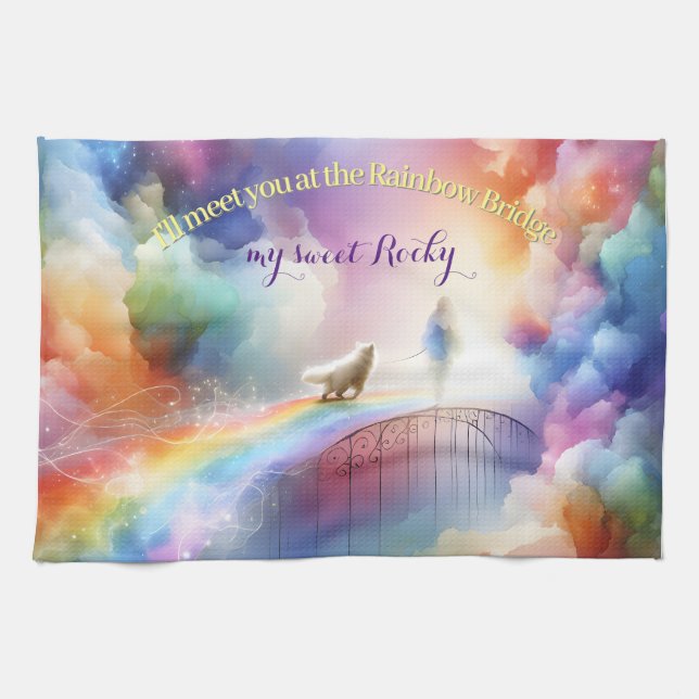 I'll meet you at the Rainbow Bridge  Tea Towel (Horizontal)