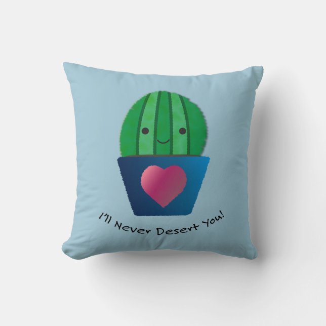 I'll Never Desert You Cactus Cushion (Front)