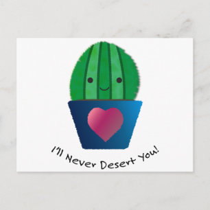 I'll Never Desert You Cactus Postcard