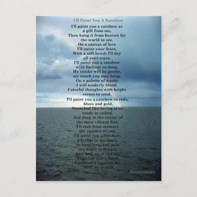 I'll Paint You A Rainbow Postcard (Front)