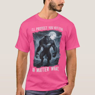 I'Ll Protect You Kitten No Matter What Small Black T-Shirt