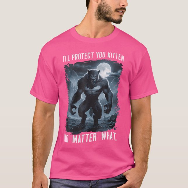 I'Ll Protect You Kitten No Matter What Small Black T-Shirt (Front)