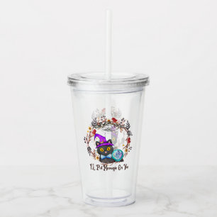 I'll Put Magic On You – Black Witch Cat Halloween Acrylic Tumbler