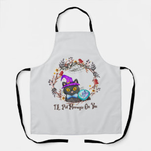 I'll Put Magic On You – Black Witch Cat Halloween Apron