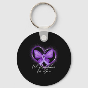 I'll Remember For You Alzheimer's Awareness Purple Key Ring
