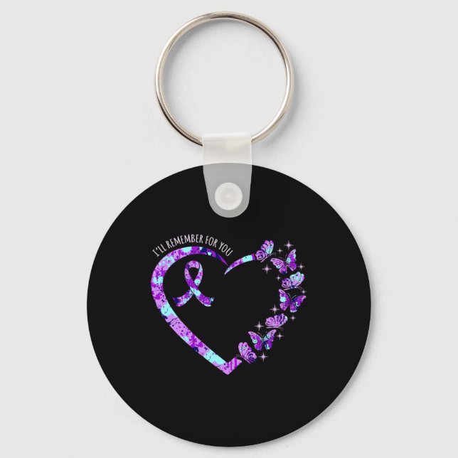 I'll Remember For You Alzheimer's Awareness Purple Key Ring (Front)