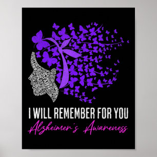 I'll Remember For You Purple Butterfly Heimer's Aw Poster