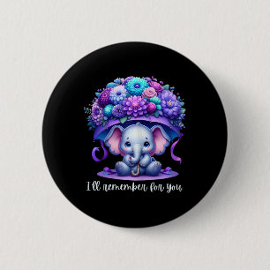 I'll Remember For You Purple Elephant Heimerheimer 6 Cm Round Badge