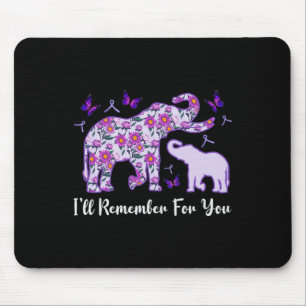 I'll Remember For You Purple Elephant Heimerheimer Mouse Mat
