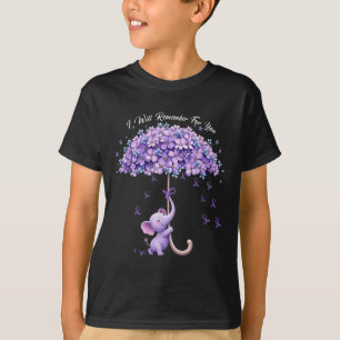 Ill Remember For You Purple Elephant Heimers Aware T-Shirt
