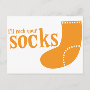 Ill rock your socks postcard