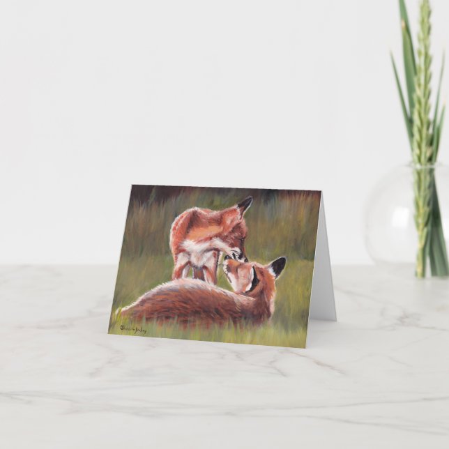 I'll Stand By You Fox Animal Art Note Card (Front)