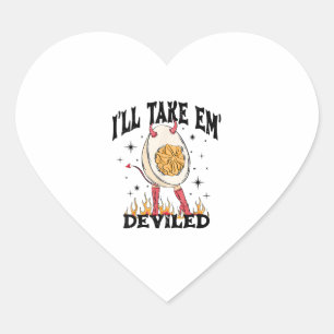 I'll Take Em' Deviled Thanksgiving Funny Egg For M Heart Sticker